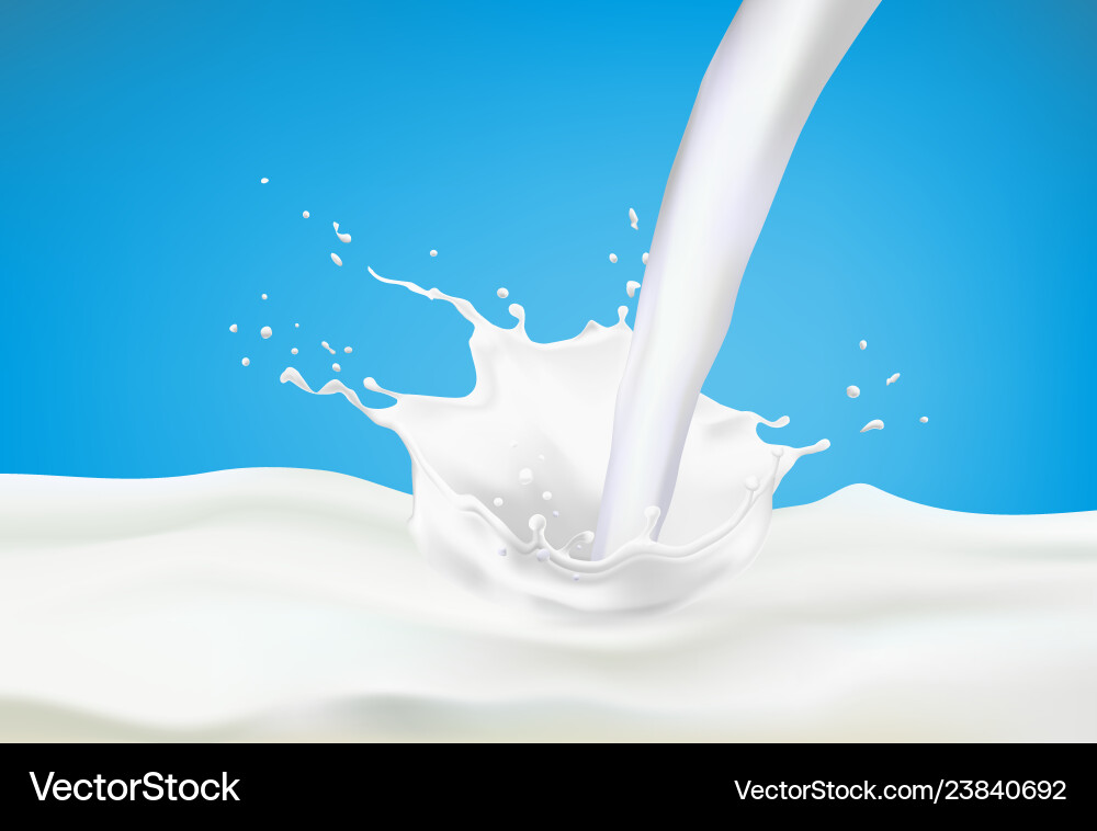 Abstract realistic milk drop with splashes Abstract realistic milk drop with splashes vector image
