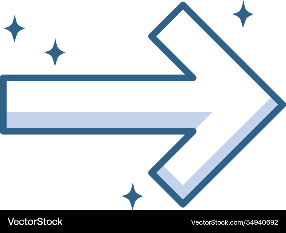 Arrow pointing direction line style icon Vector Image