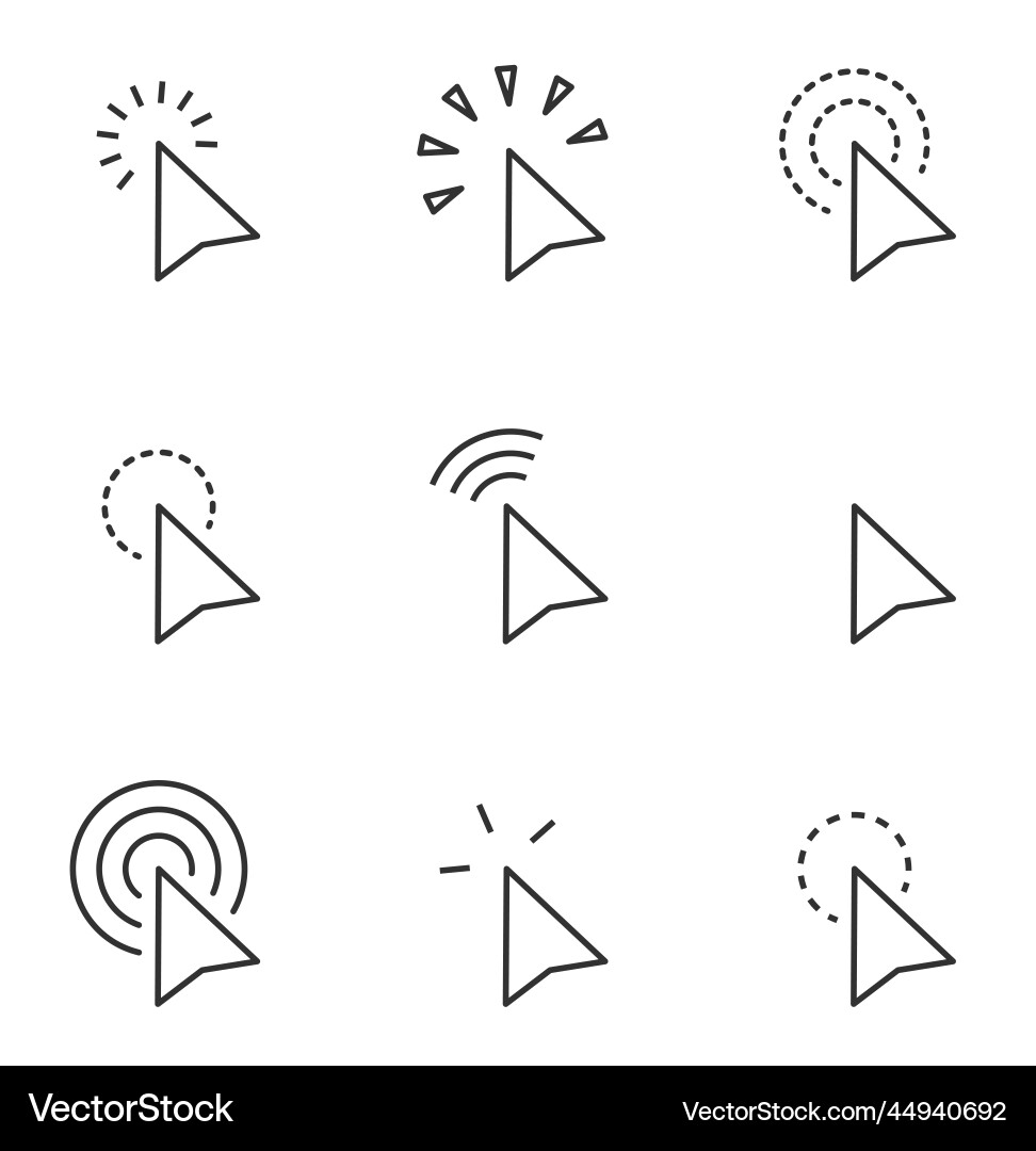 Arrow tools computer interface button collection Arrow tools computer interface button collection vector image