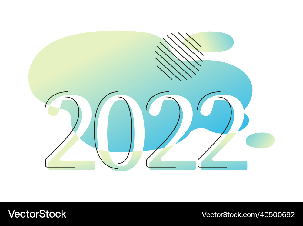 Banner with text 2022 and gradient Vector Image