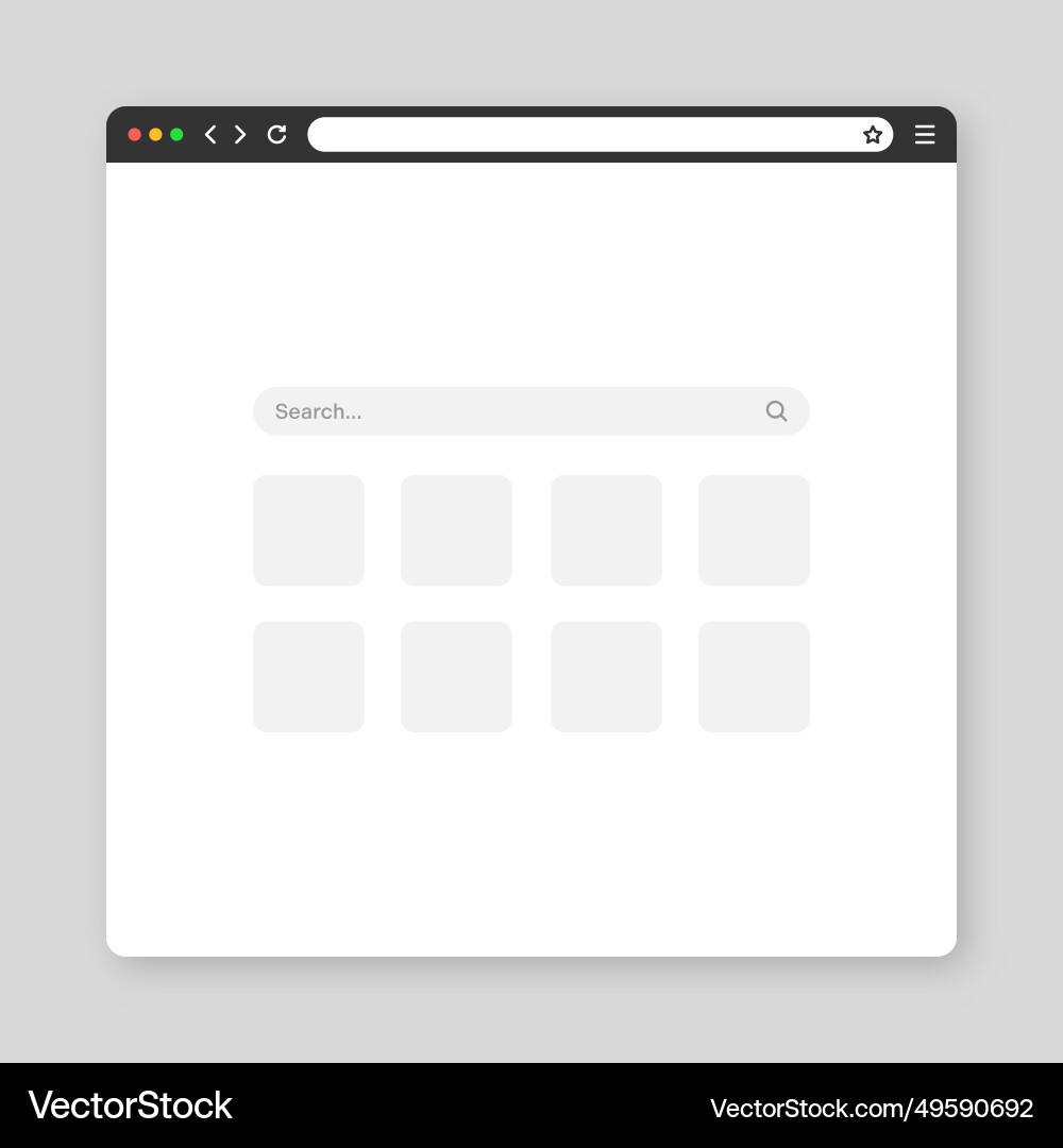 Blank web browser window with tab toolbar Blank web browser window with tab toolbar vector image
