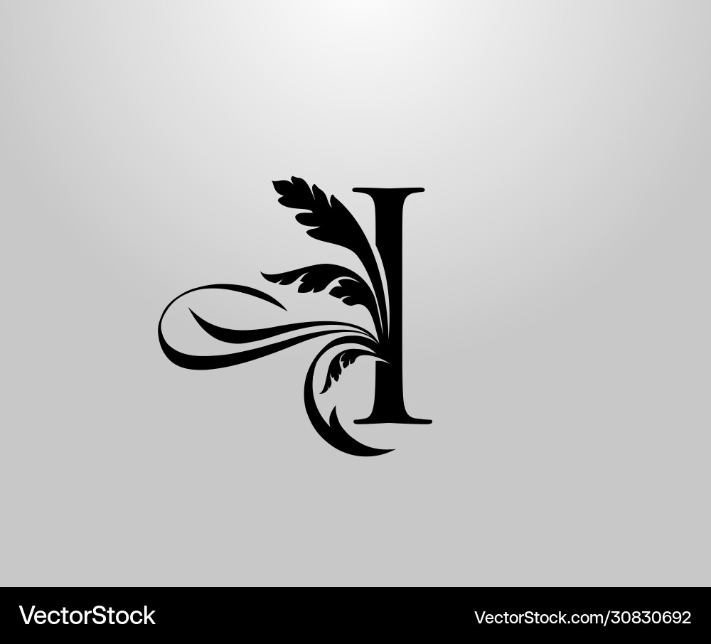 Classic elegant letter i floral logo vintage Classic elegant letter i floral logo vintage vector image