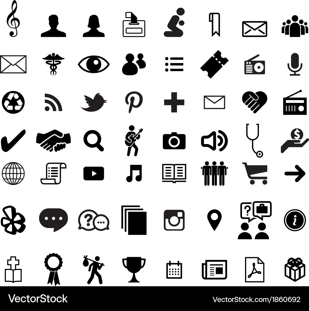 Collection of Computer Icons vector image
