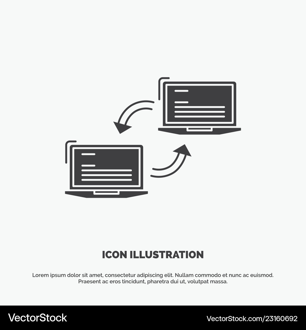 Computer connection link network sync icon glyph Computer connection link network sync icon glyph Vector Image