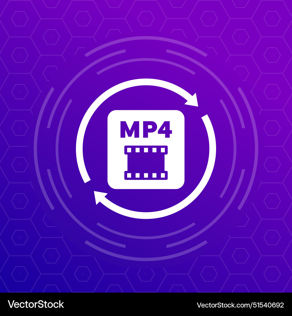 Convert to mp4 file icon vector image