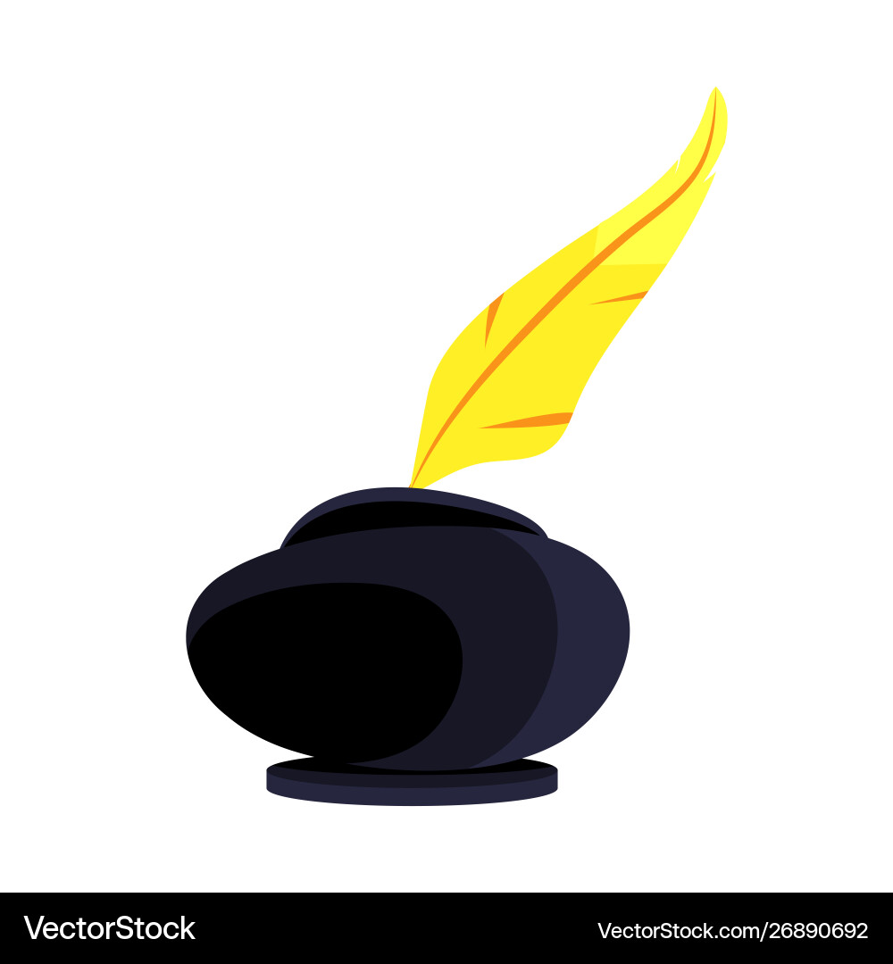 Feather and old scroll Vector Image