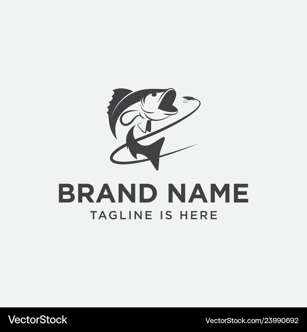 Fly Fishing Logo Vector Image