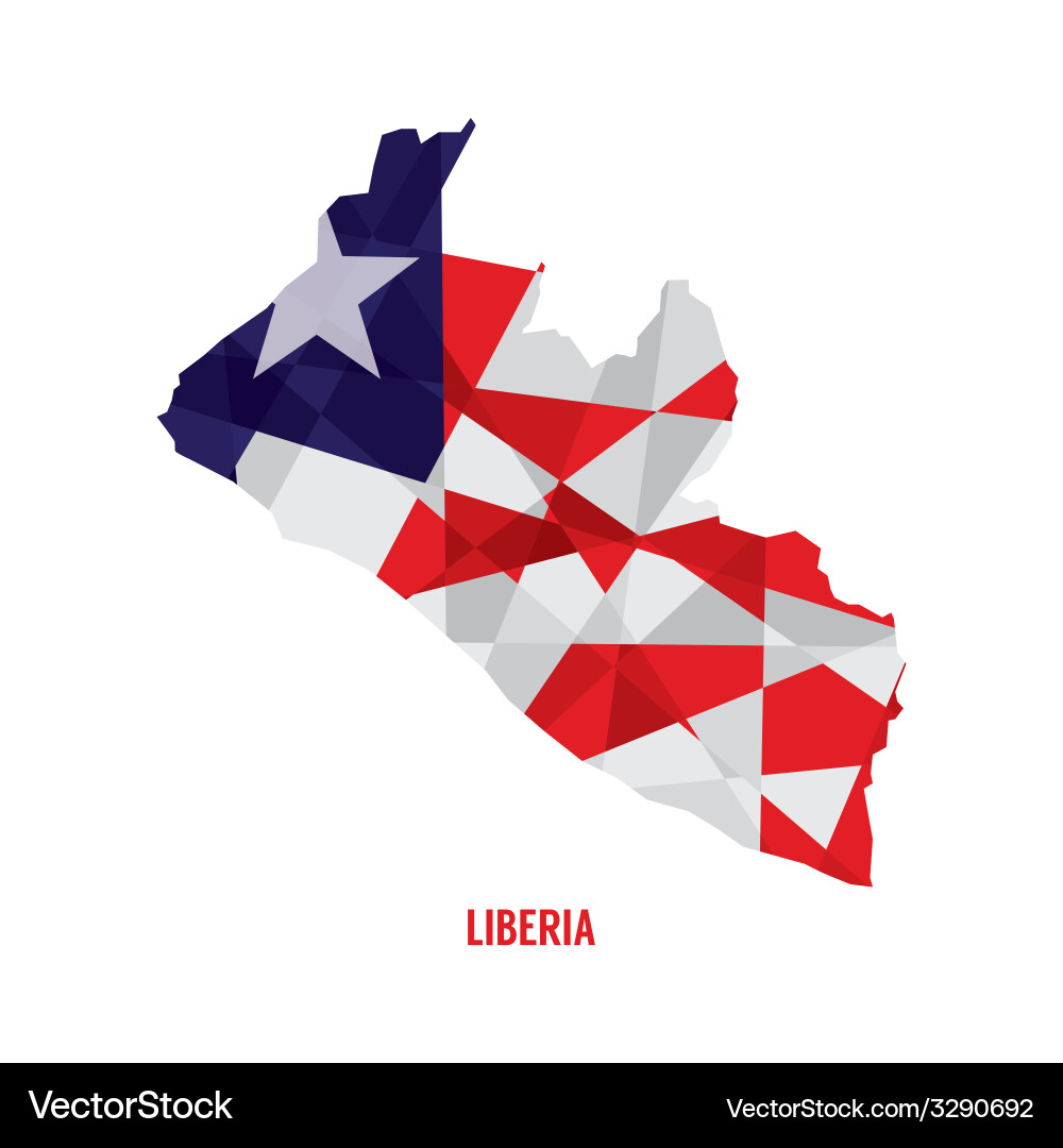 Liberia Map - Abstract Polygon Style vector image
