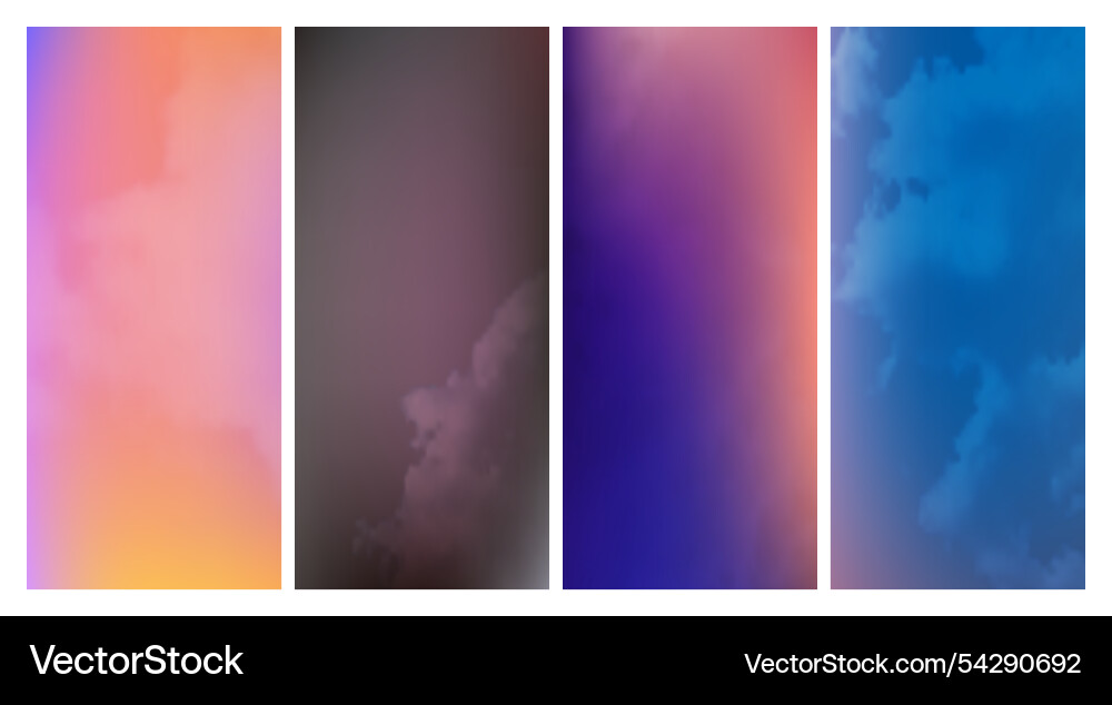 Modern colorful gradient background with clouds Modern colorful gradient background with clouds vector image