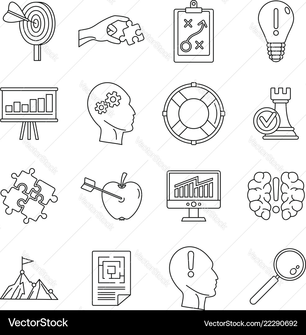 Problem & Solution Icon Set vector image