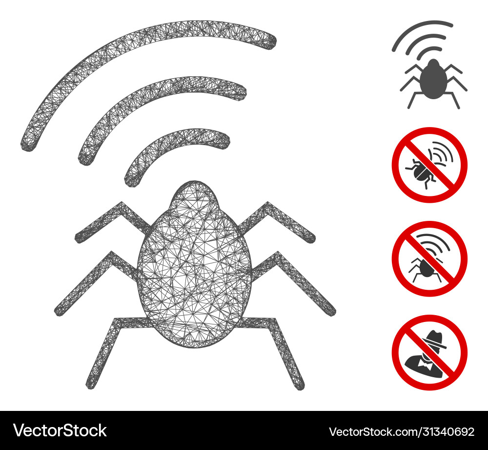 Radio bug web mesh Radio bug web mesh vector image