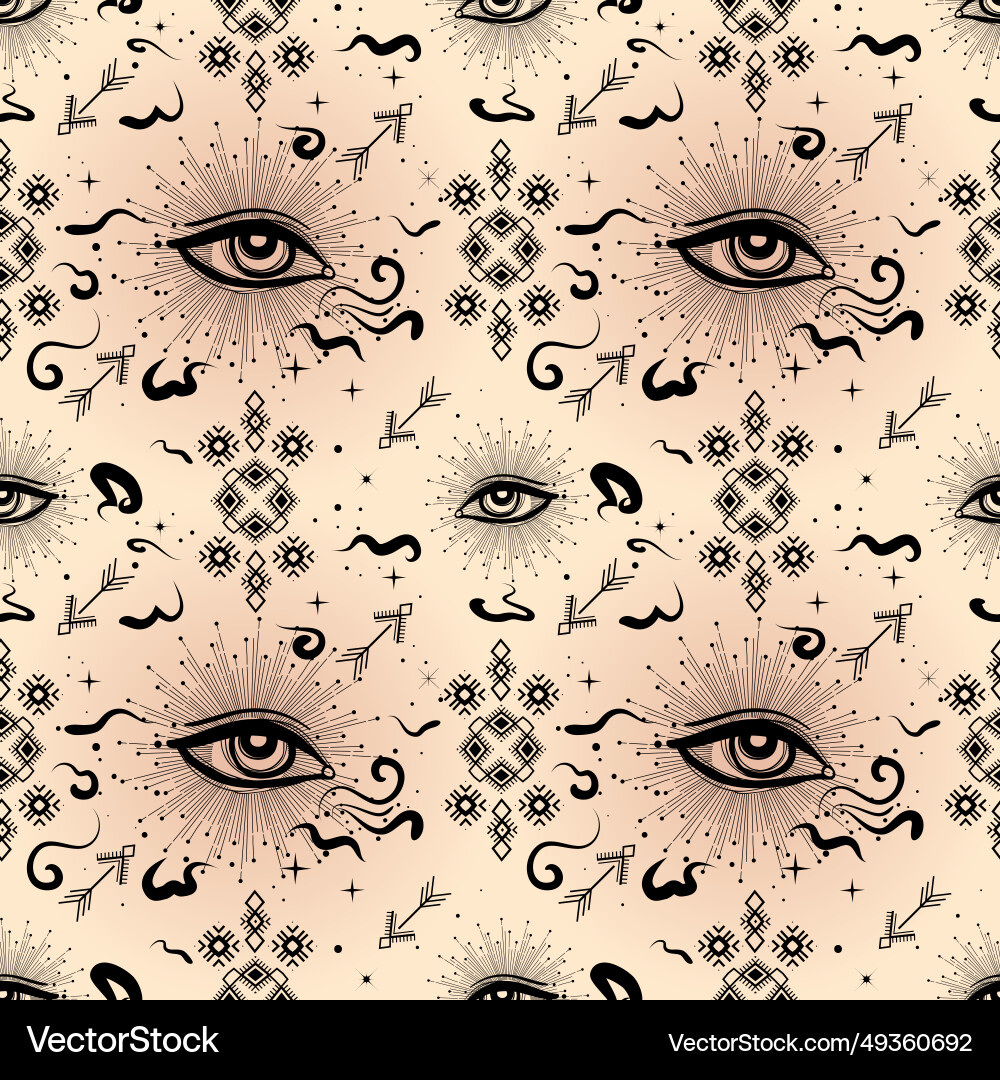 Seamless pattern in ancient celestial style Seamless pattern in ancient celestial style vector image