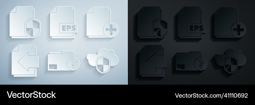Set unknown document folder add new file next vector image