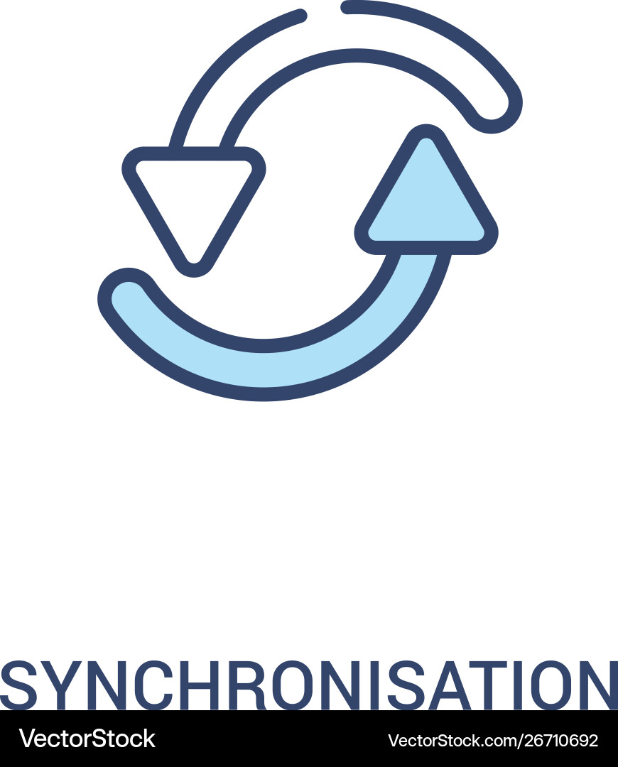 Synchronisation concept 2 colored icon simple Synchronisation concept 2 colored icon simple vector image