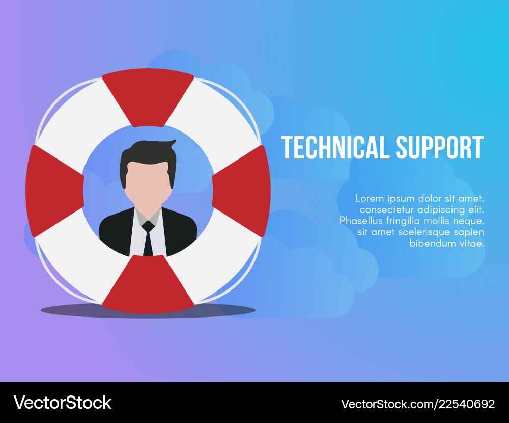 Technical support concept design template Technical support concept design template vector image