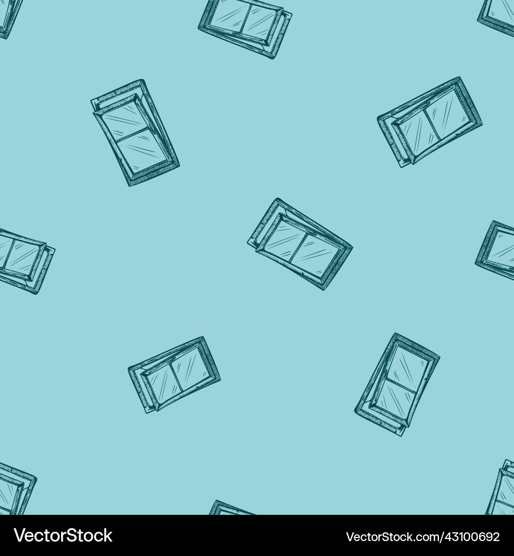 Windows lean forward engraved seamless pattern Windows lean forward engraved seamless pattern Vector Image