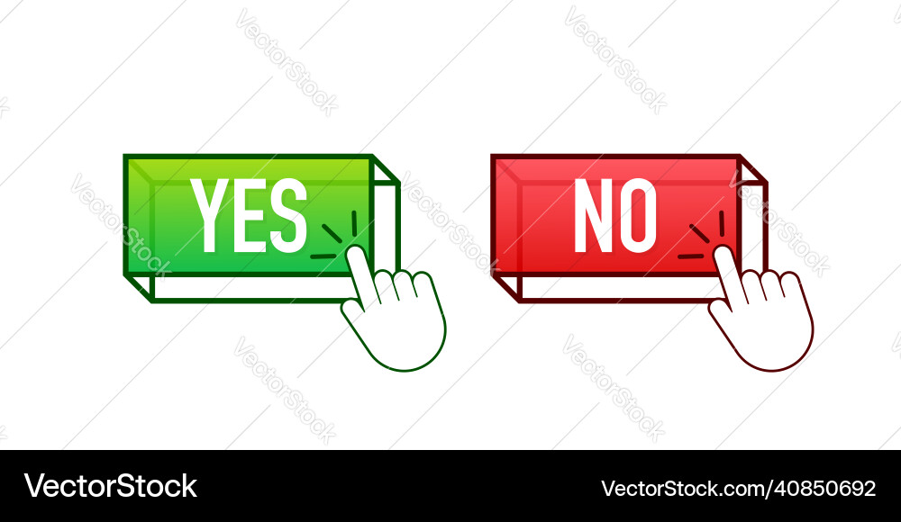 Yes and no button with coursor feedback concept Vector Image