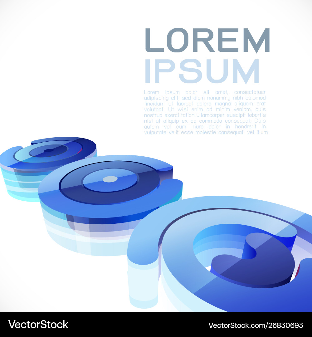 Abstract 3d blue circle and curve shapes Vector Image