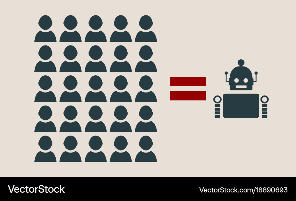 AI vs Human Intelligence – Royalty-Free Vector | VectorStock