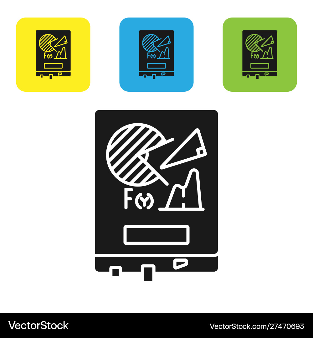 Black board with graph chart icon isolated Vector Image