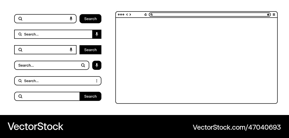 Blank web browser internet page window Blank web browser internet page window Vector Image