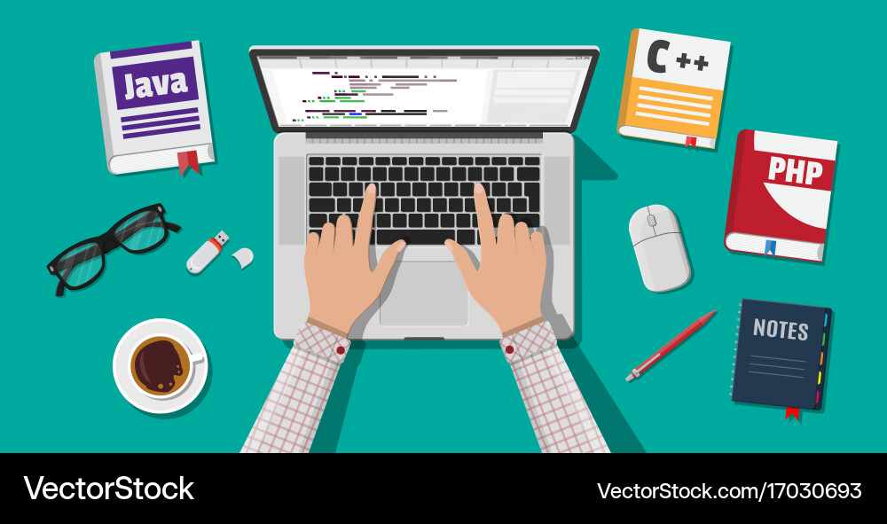 Coders Workspace Vektorbild