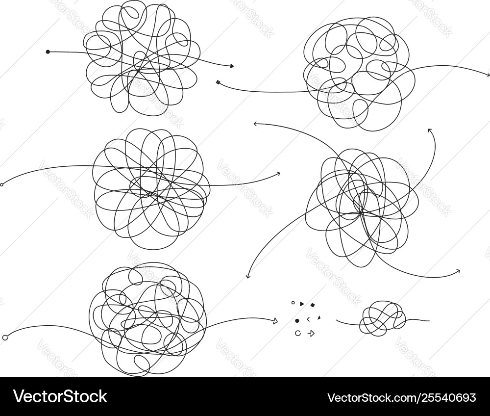 Complex Process Scribble Vector Image