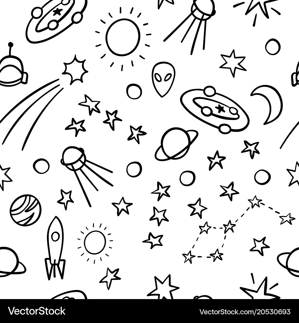 Cosmos space astronomy simple seamless pattern Vector Image
