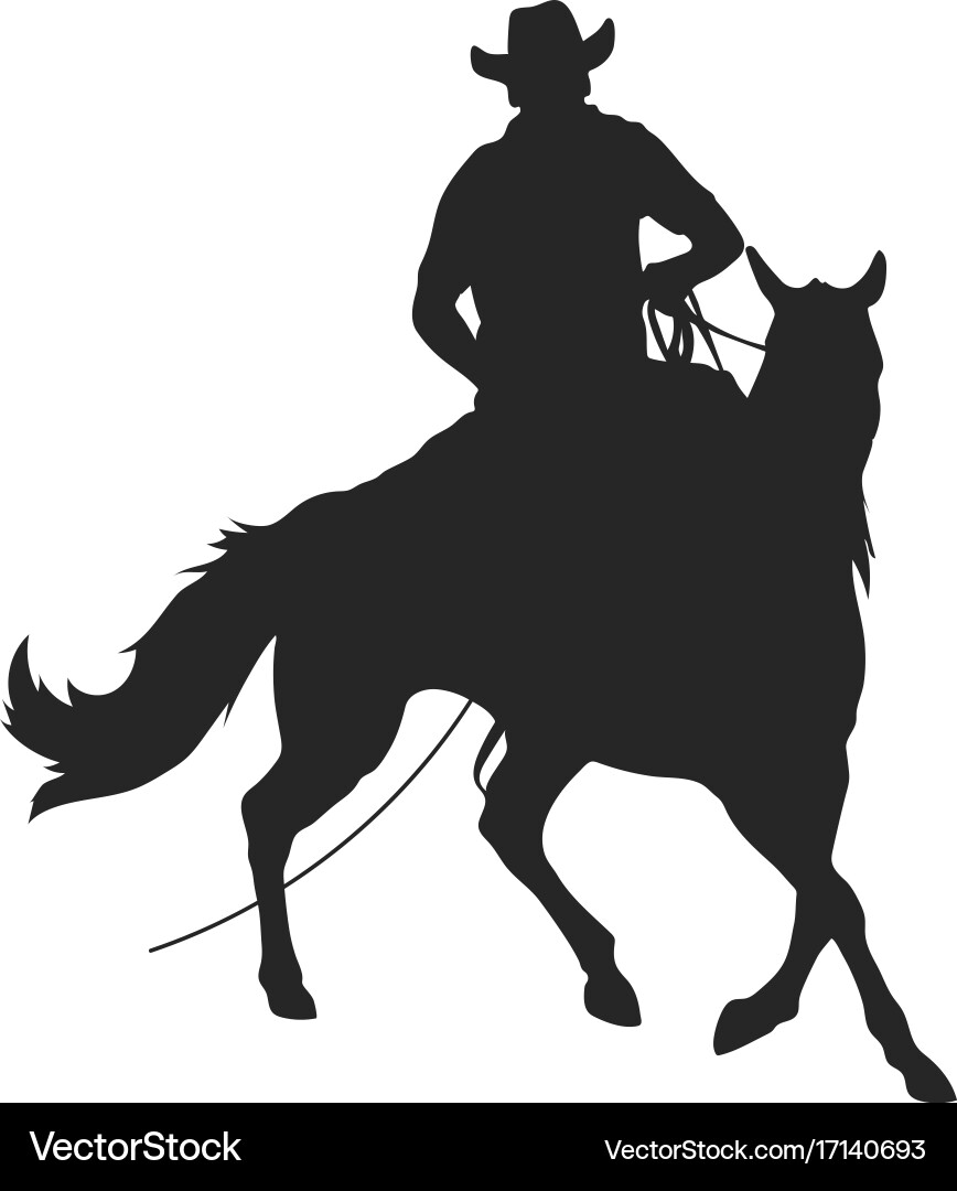 Cowboy with Lasso and Horse vector image