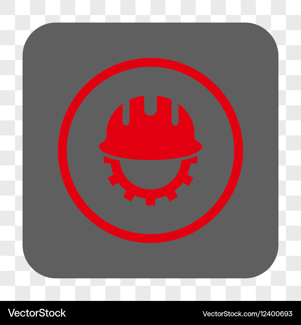 Development hardhat rounded square button vector image