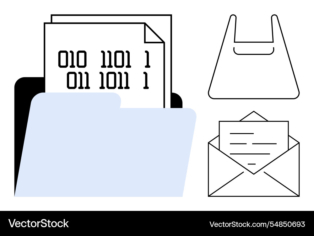 Digital and physical document management folder Digital and physical document management folder Vector Image