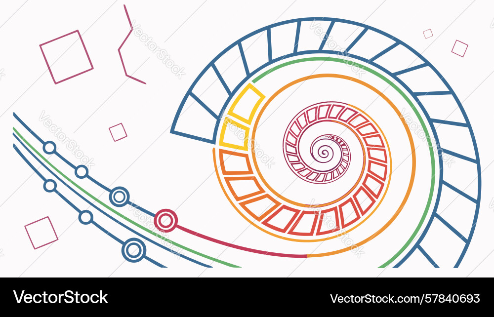 Digital data flowing on spiral path connectivity vector image