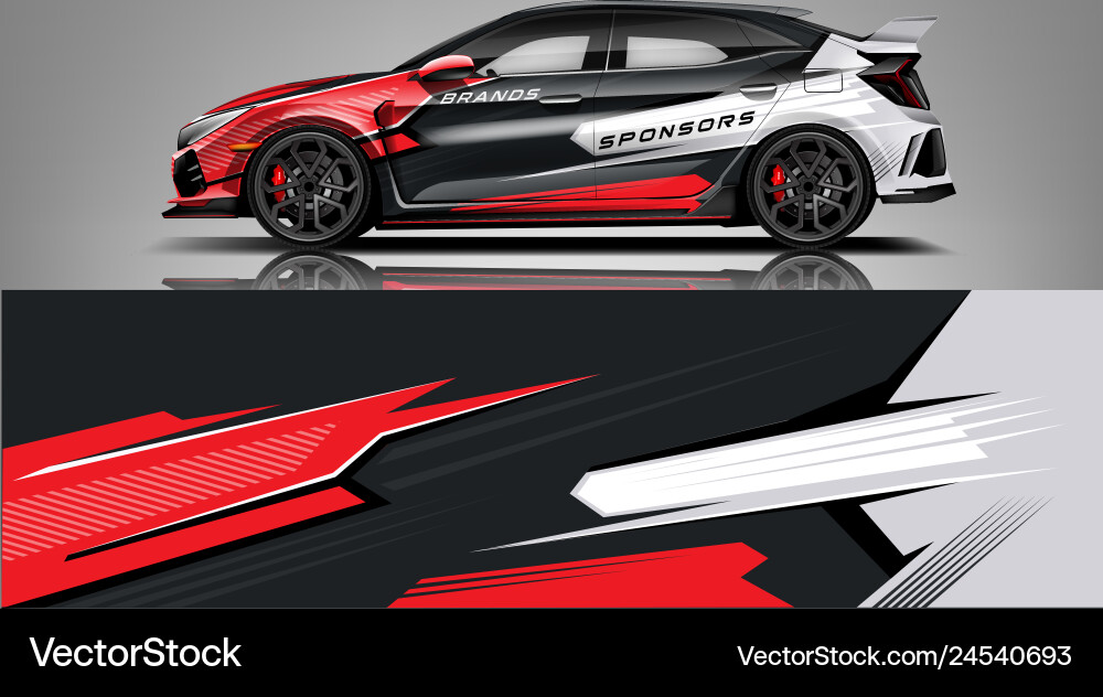 Dynamic Car Wrap Stripe Pattern Vector Image