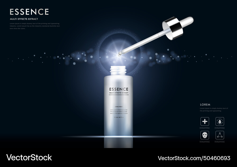 Essence multi effect extract container Vector Image