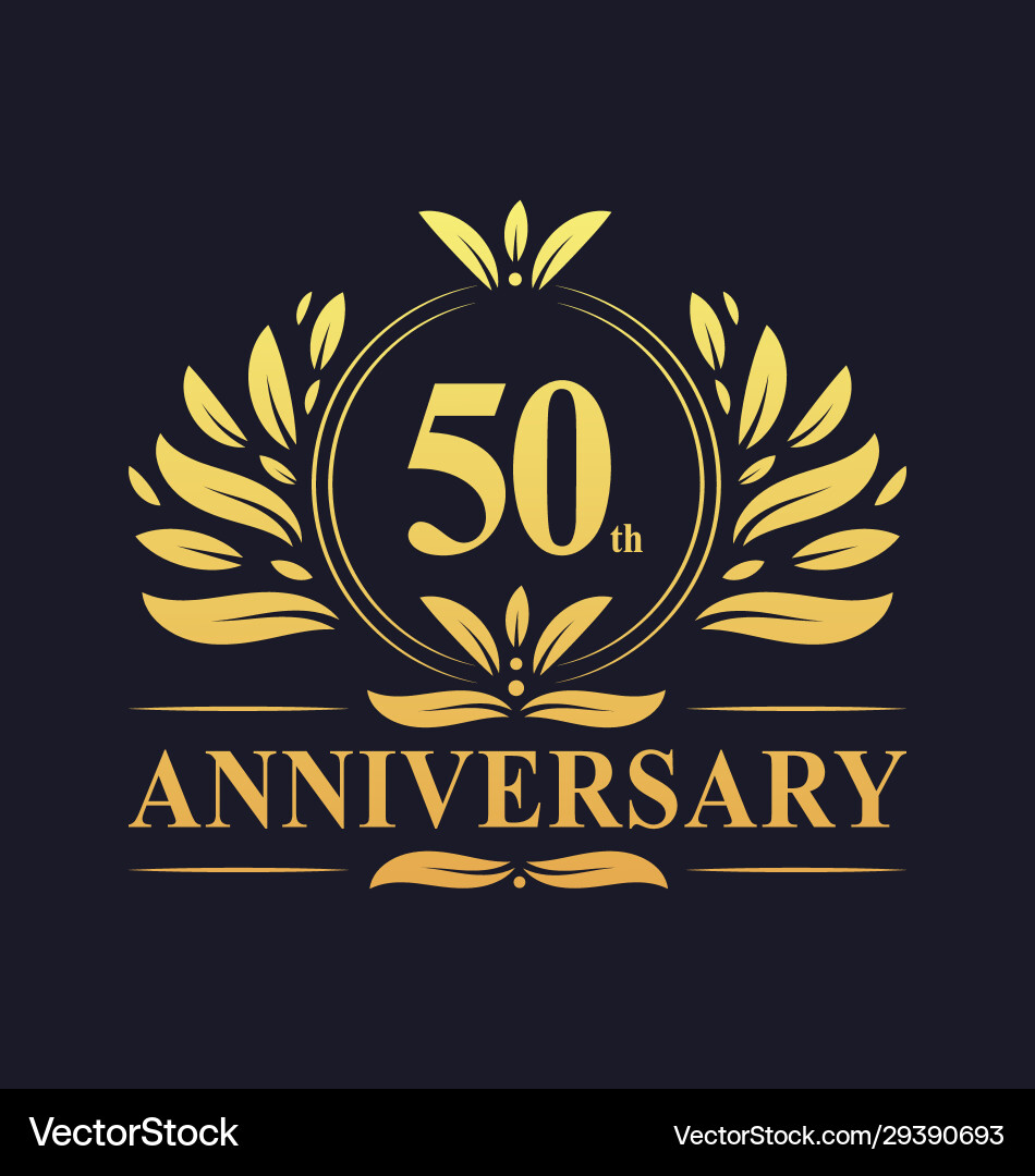 Golden 50 Anniversary Logo - Feier Vektorbild