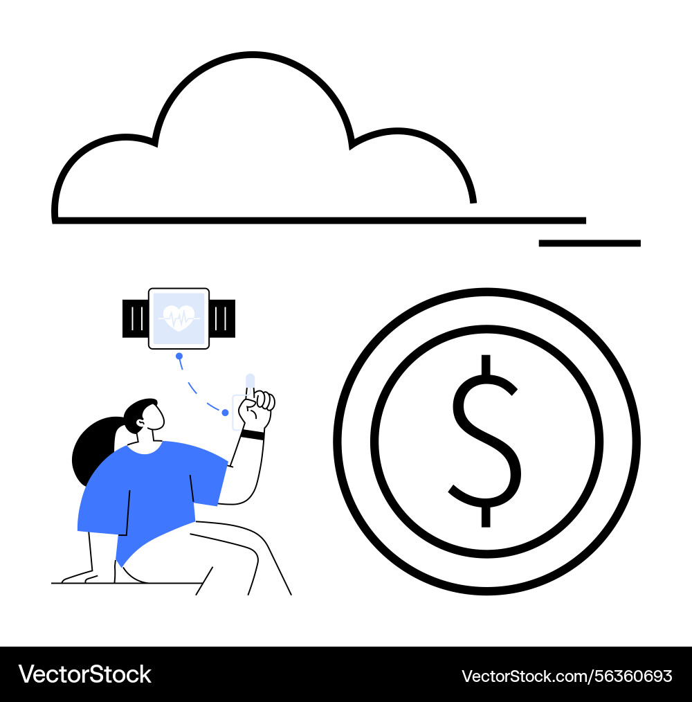 Health monitoring and cloud data integration Health monitoring and cloud data integration vector image