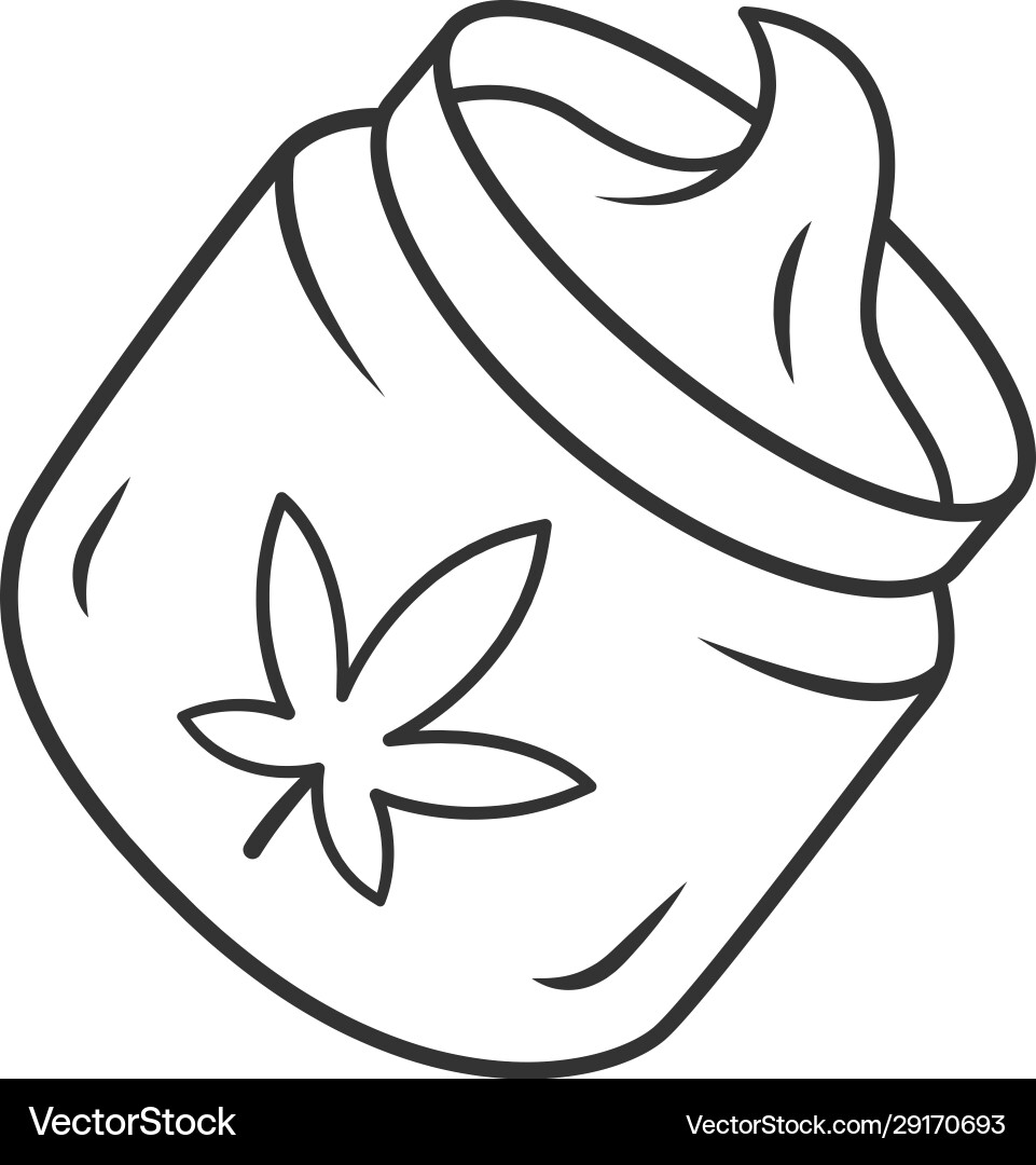 Hemp cream linear icon cannabis cosmetic product Hemp cream linear icon cannabis cosmetic product vector image