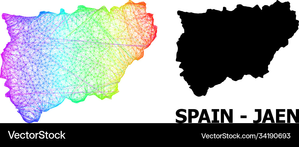Linear map jaen spanish province with spectrum Linear map jaen spanish province with spectrum Vector Image