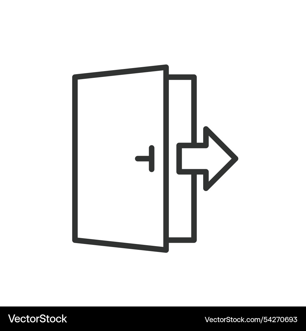 Log out door icon in line design Royalty Free Vector Image