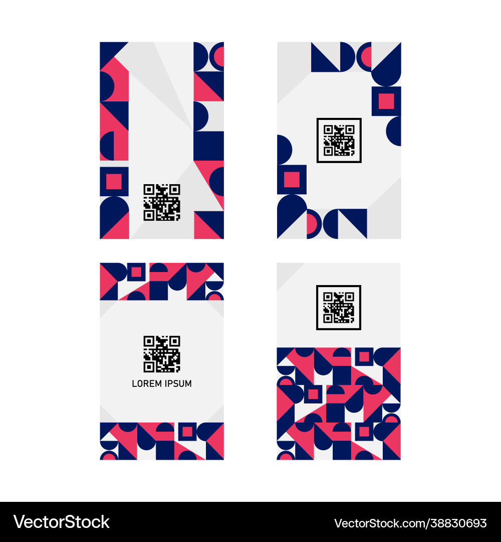 Modern qr code label design collection vector image