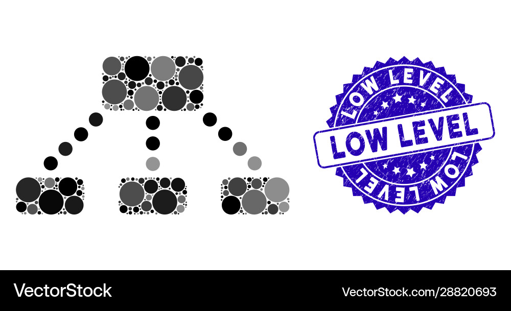 Mosaic hierarchy icon with textured low level Mosaic hierarchy icon with textured low level vector image