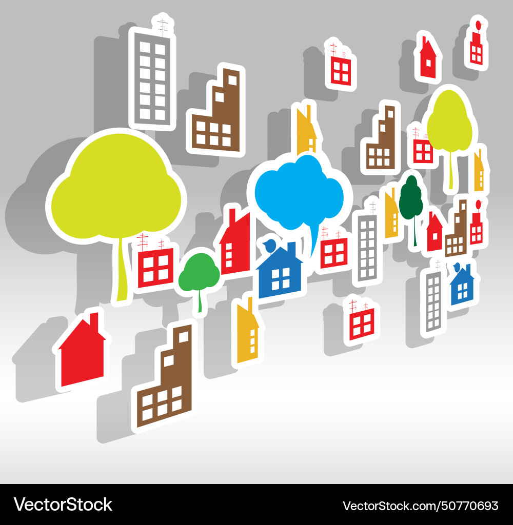 Paper house background Royalty Free Vector Image