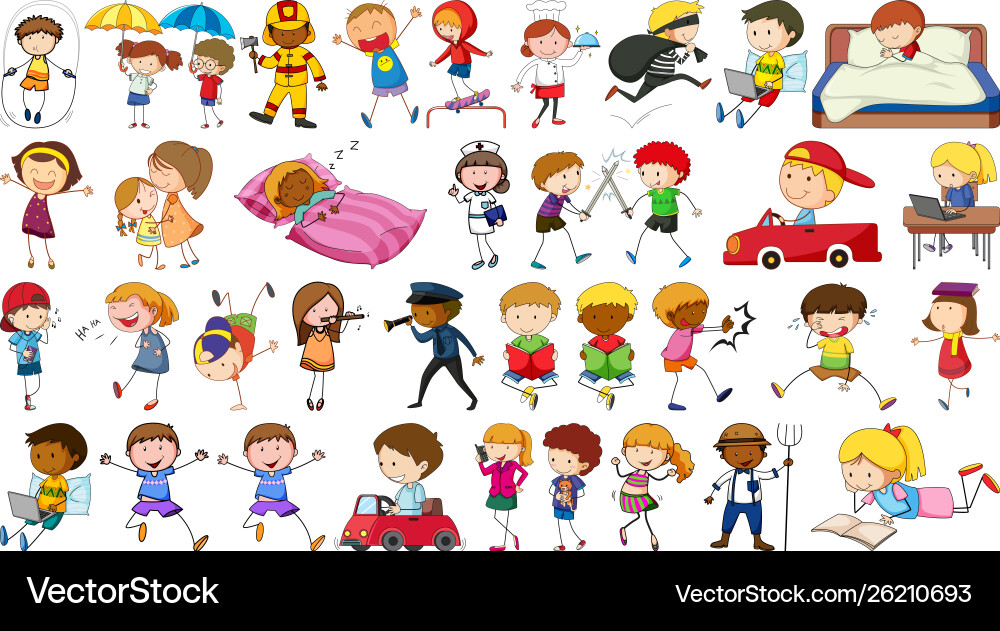 Set simple characters Vector Image