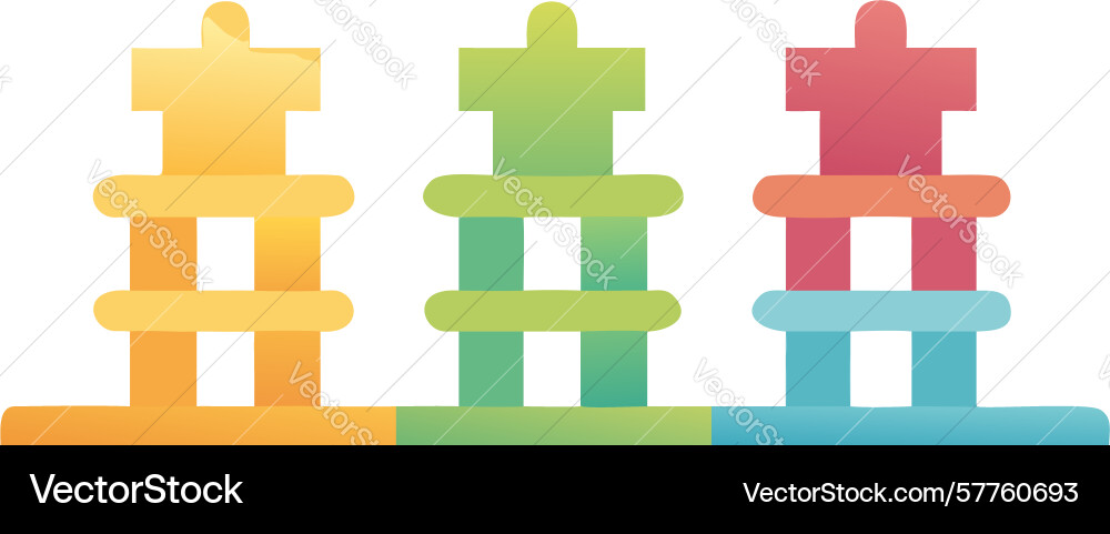 Stacked puzzle pieces problem solving Vector Image