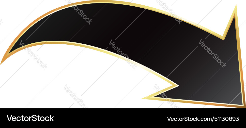 Unique arrow cursor pointer black with gold frame vector image