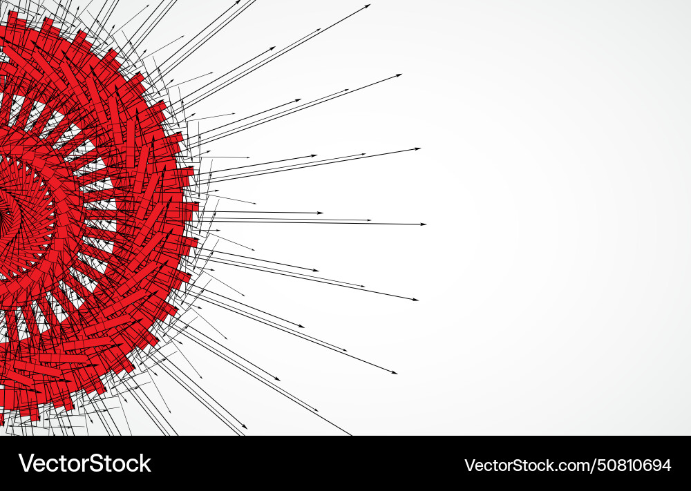 Abstract red round technology circuit computer Vector Image