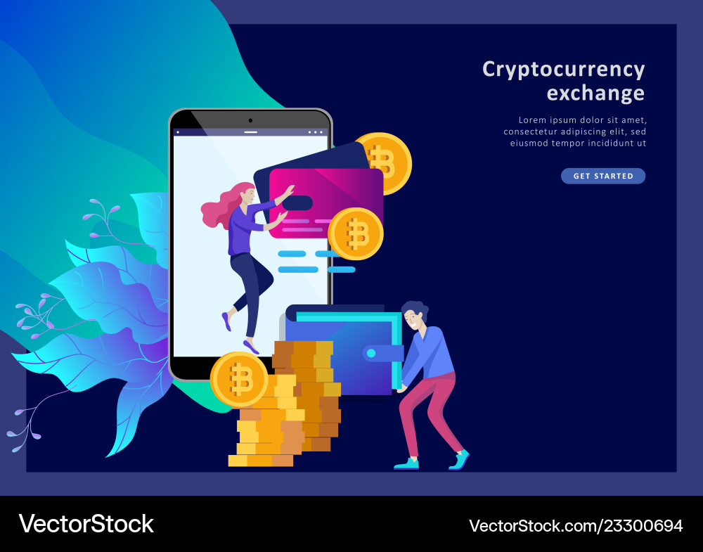 Cryptocurrency and blockchain composition vector image
