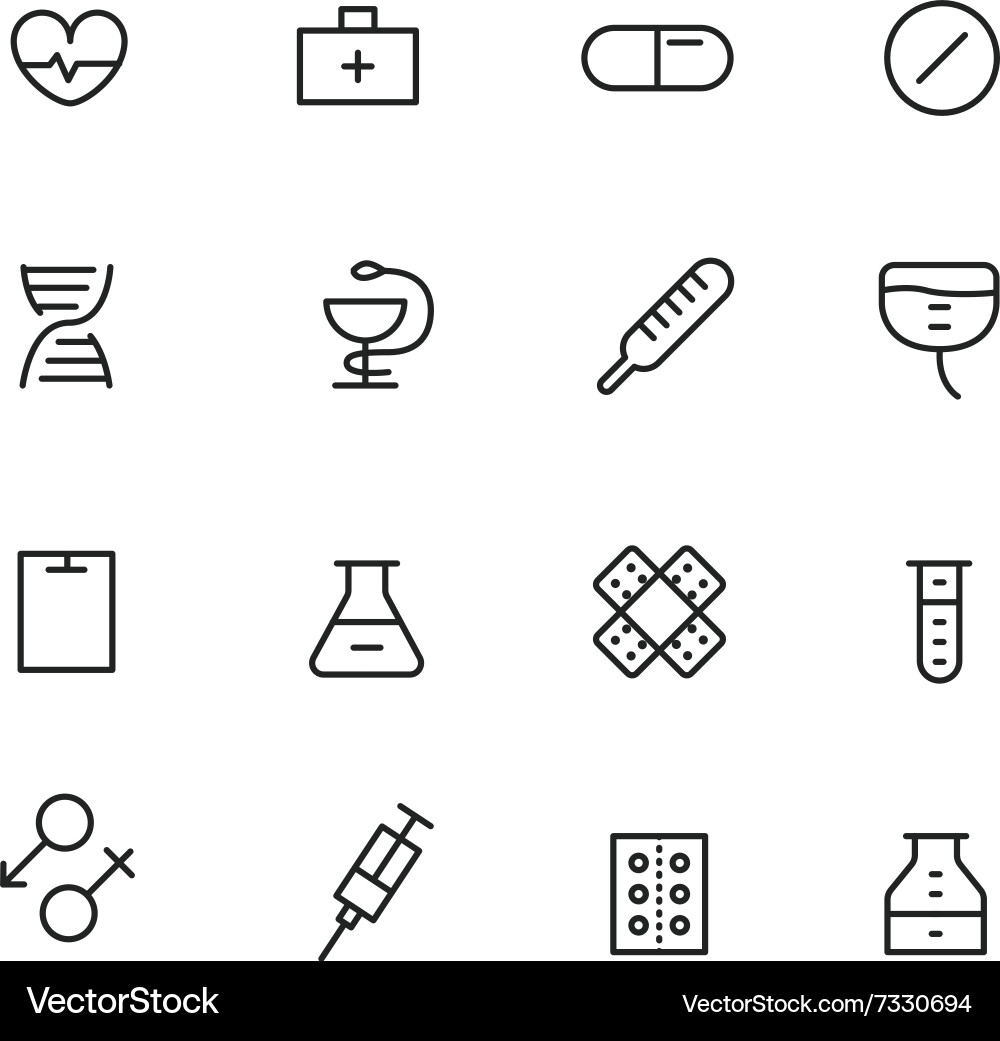 Different line style icons set vector image