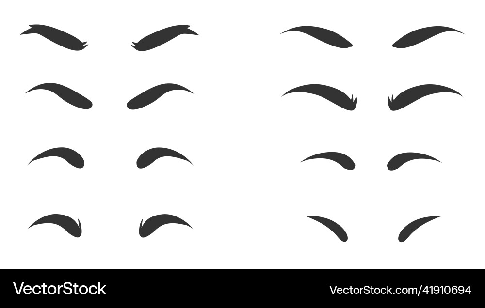 Eyebrows shapes set various types of Eyebrows shapes set various types of Vector Image