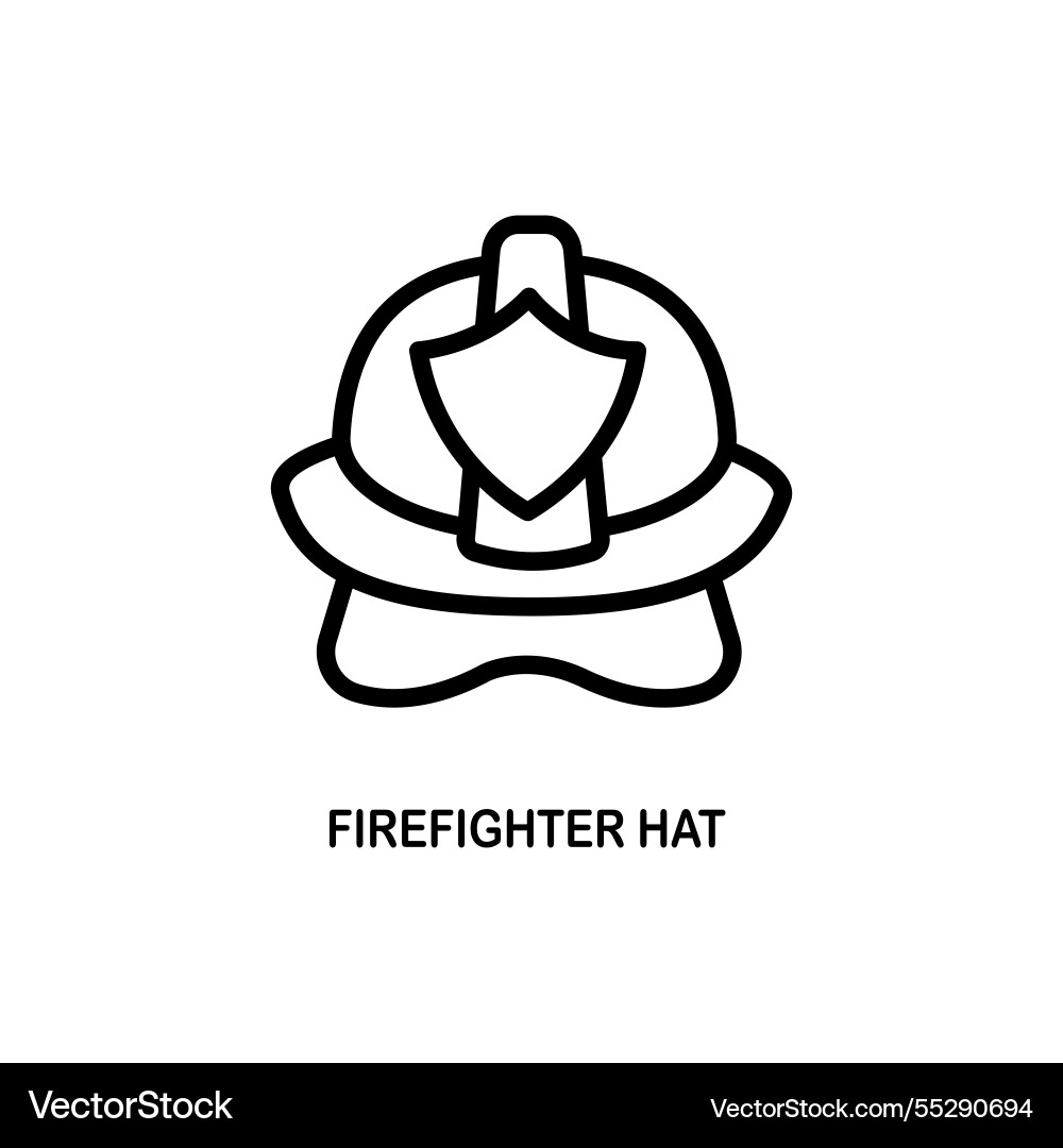 Firefighter hat icon worker tool Royalty Free Vector Image